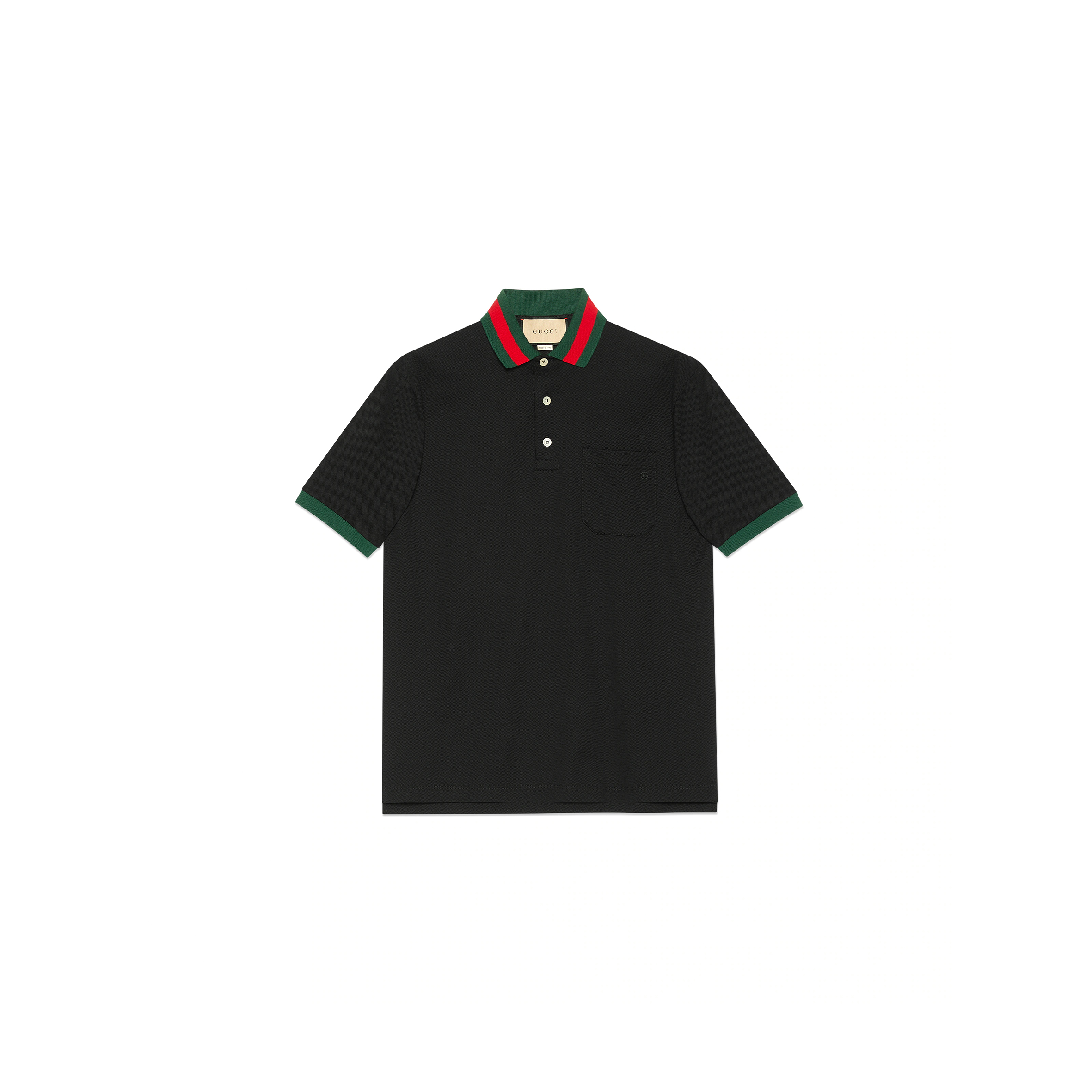GUCCI COTTON PIQUET POLO WITH WEB COLLAR 701735